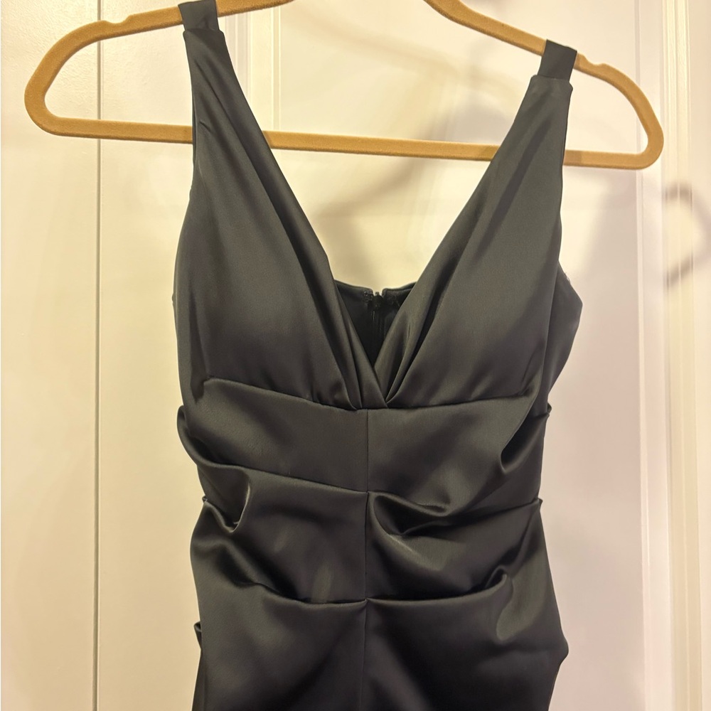 Xscape Black Ruched Mini Dress - Picture 2 of 5